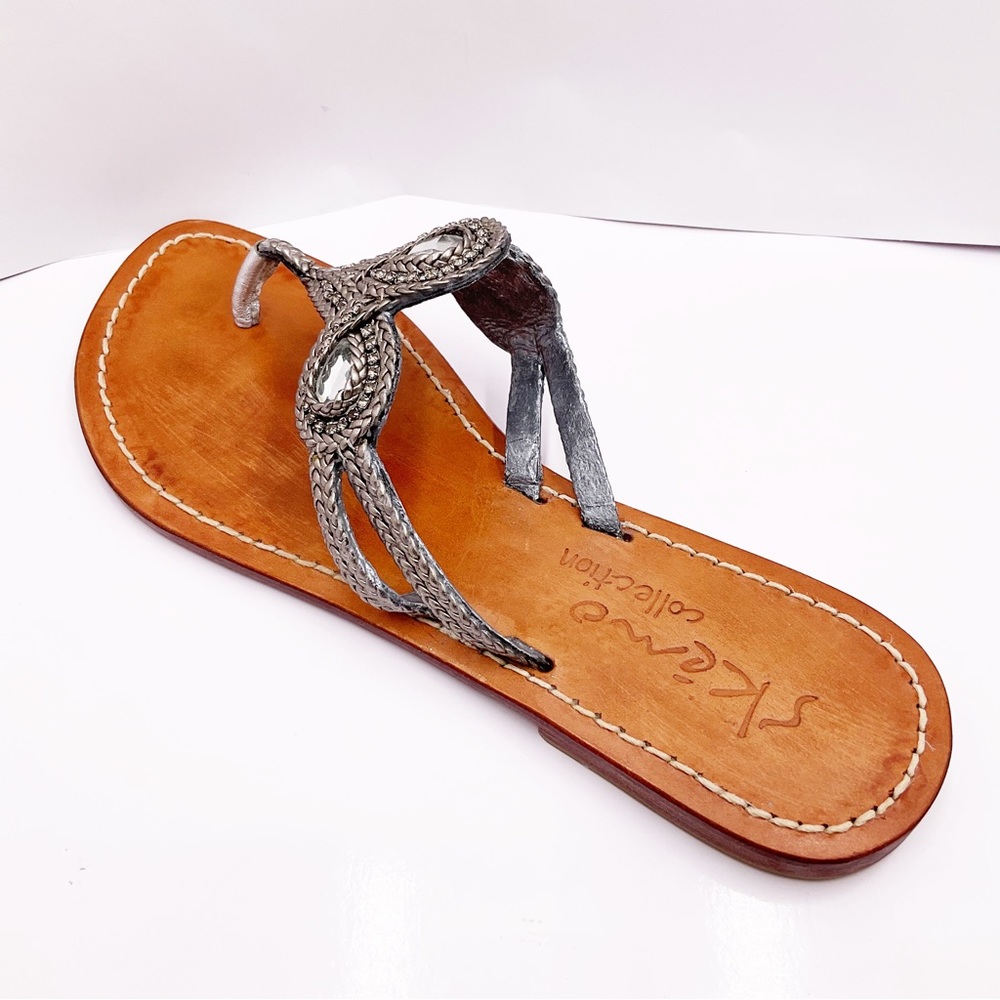 {Skemo Collection} Silver Embellished Slippers - Picture 6 of 16